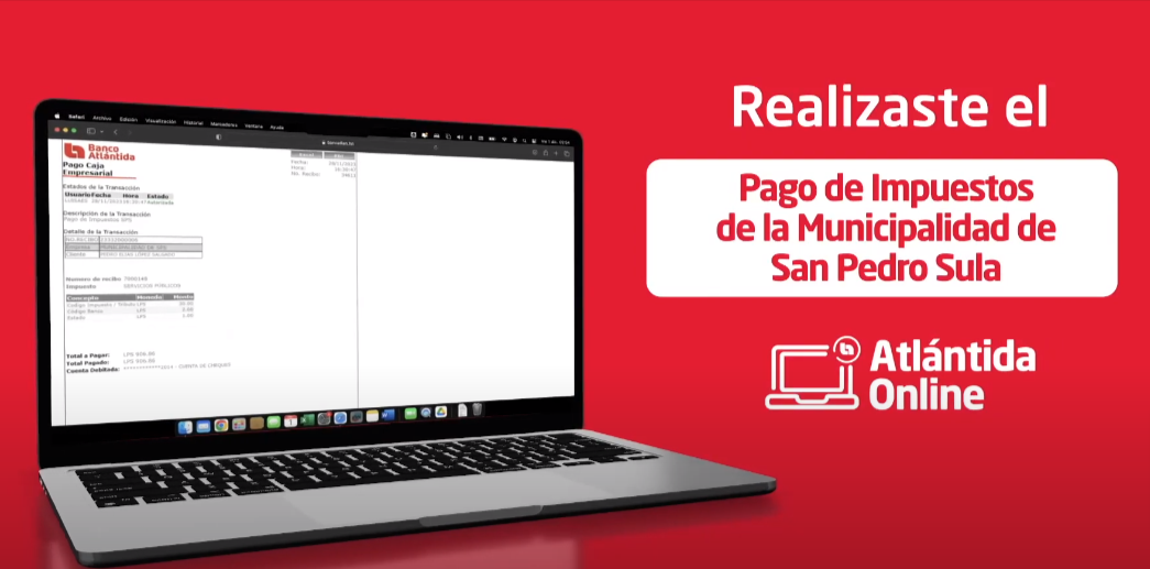Pago de impuestos Municipalidad de San Pedro Sula | Atlántida Online Empresarial